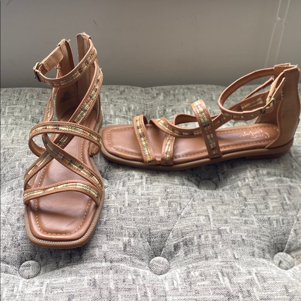 Crown Vintage Tan Strappy Sandals